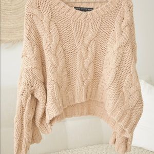 HYFVE neutral brown crop sweater